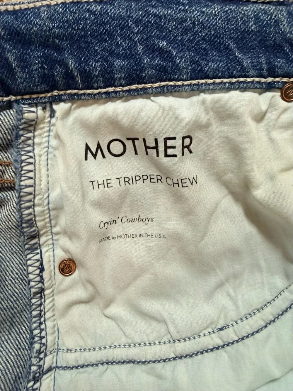 MOTHER Tripper Chew - “Cryin’ Cowboys” Dark Wash | Personal Closet Archive 🗝️